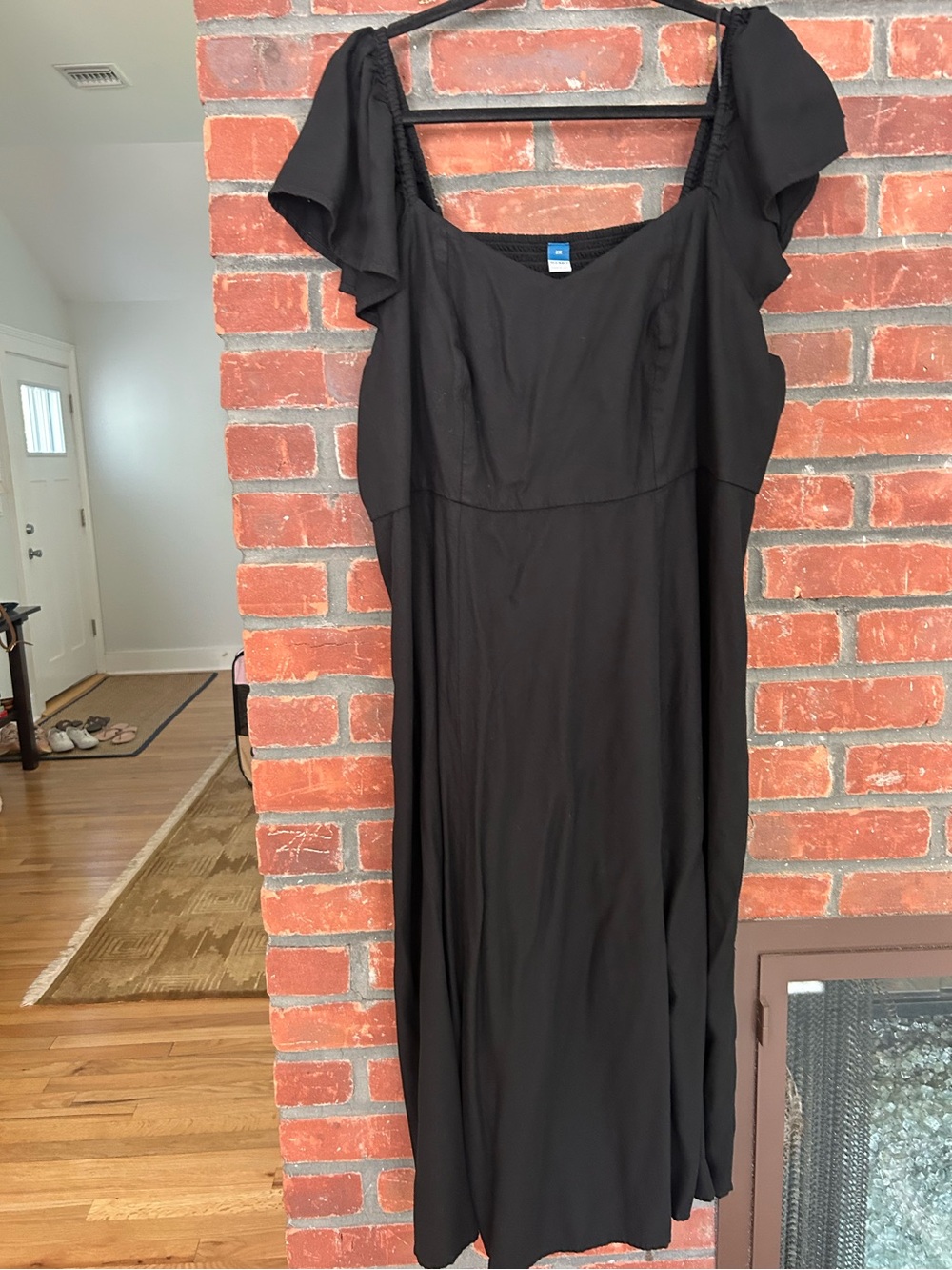 Old Navy Black Flutter-Sleeve Midi Dress
